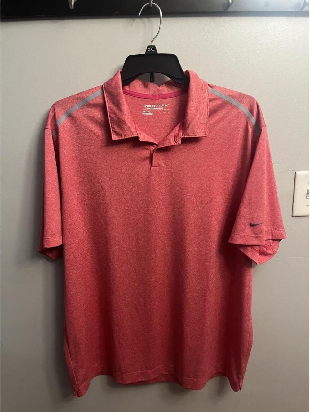 Nike Men's Pink and Red Polo-shirt